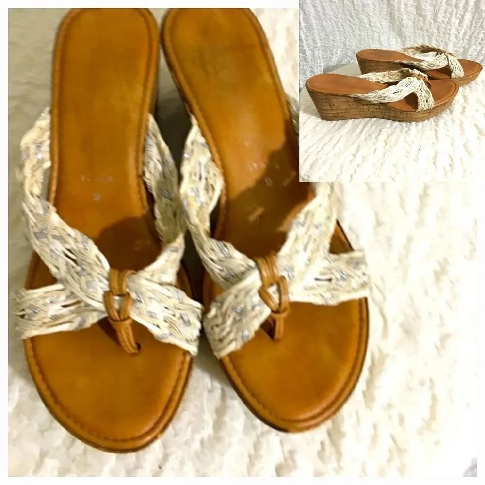 Toscanella Crossed Weaved Sandals Made in Italy Size 9